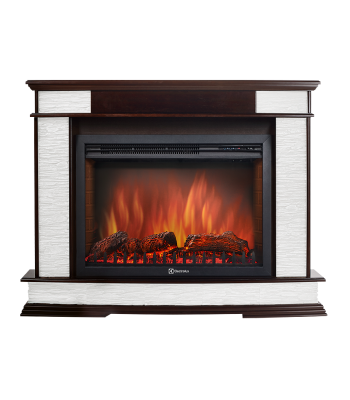 Портал Firelight Scala 25 камень сланец скалистый белый, шпон тёмный дуб