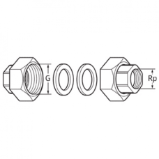 Комплект гаек для насоса R11/2&quot;-R1&quot;GT (3XPART)+BOX-CHR