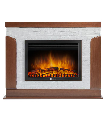 Портал Firelight Prestigio 25 камень белый, шпон дуб