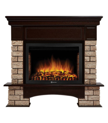 Портал Firelight Forte Wood 25 камень коричневый, шпон темный дуб