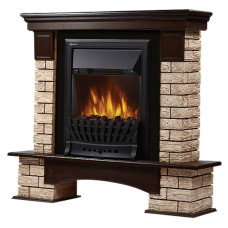 Портал Firelight Forte Wood Classic камень коричневый, шпон темный дуб