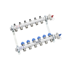 Коллектор распределительный REHAU HKV 1&quot;х3/4&quot;ЕК 9 вых. нерж. сталь без расходомеров